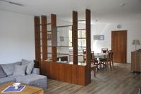 Wohnzimmer mit Raumteiler Blick auf Essecke
